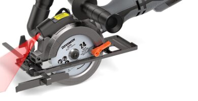 DOVAMAN Mini Sierra Circular con Láser, 710W, 3500rpm, Mango Auxiliar sierracirculartop.com