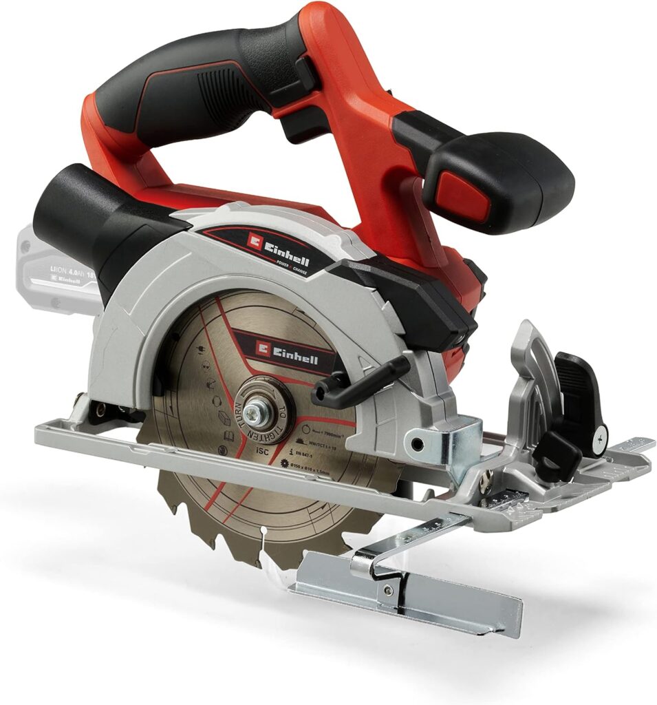 Einhell Sierra circular inalámbrica TE-CS 18-150 Li-Solo Power X-Change iones de litio, 18V, profundidad corte y ángulo inclinación ajustables sierracirculartop.com