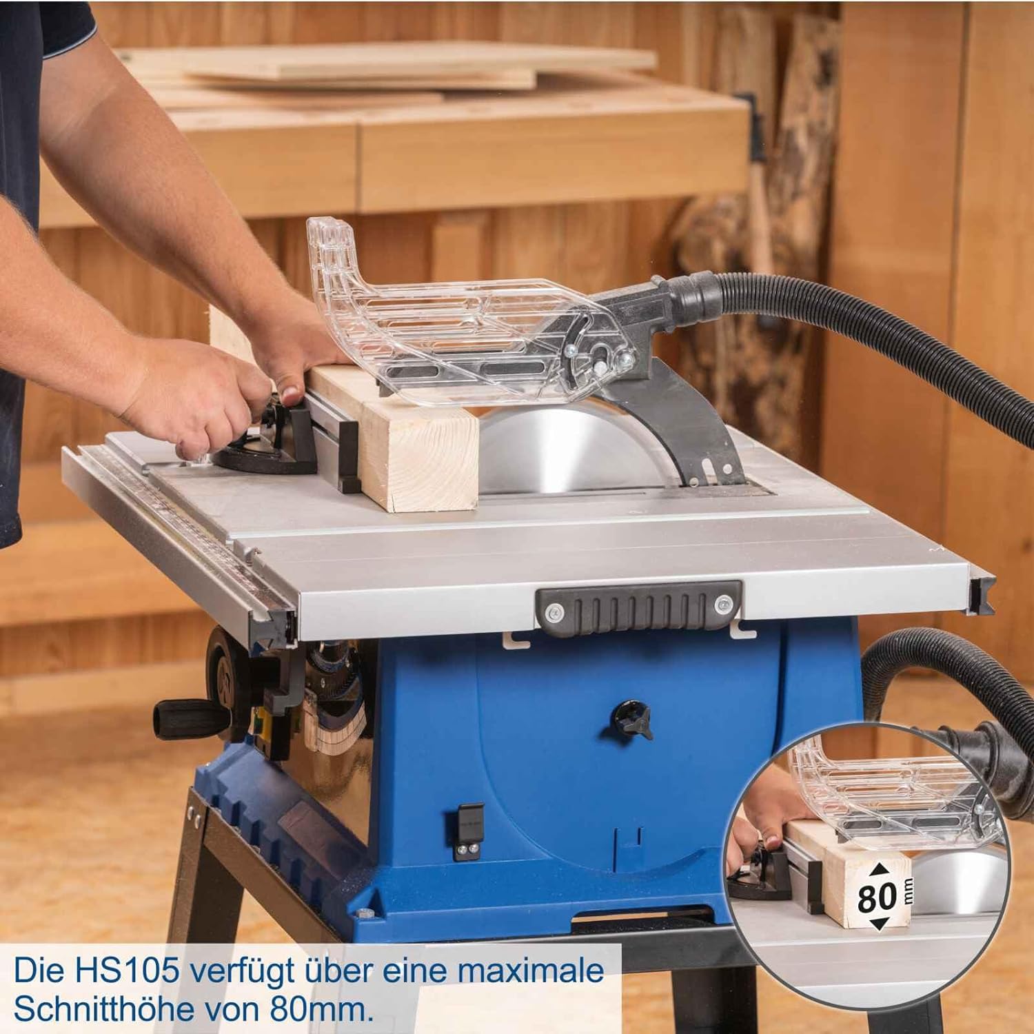 Sierra de mesa HS105 Scheppach carrusel madera sierracirculartop.com